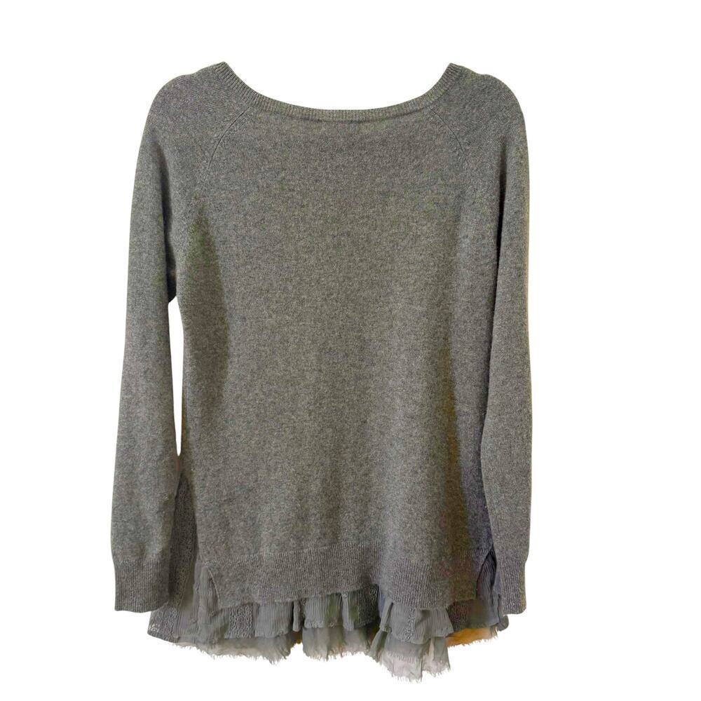 Garnet Hill Shirttail 100% Cashmere Tunic Style Sweater Green Size S - Picture 7 of 10